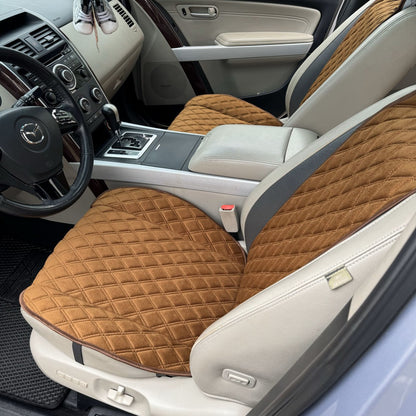 Alcantara car seat covers dark brown