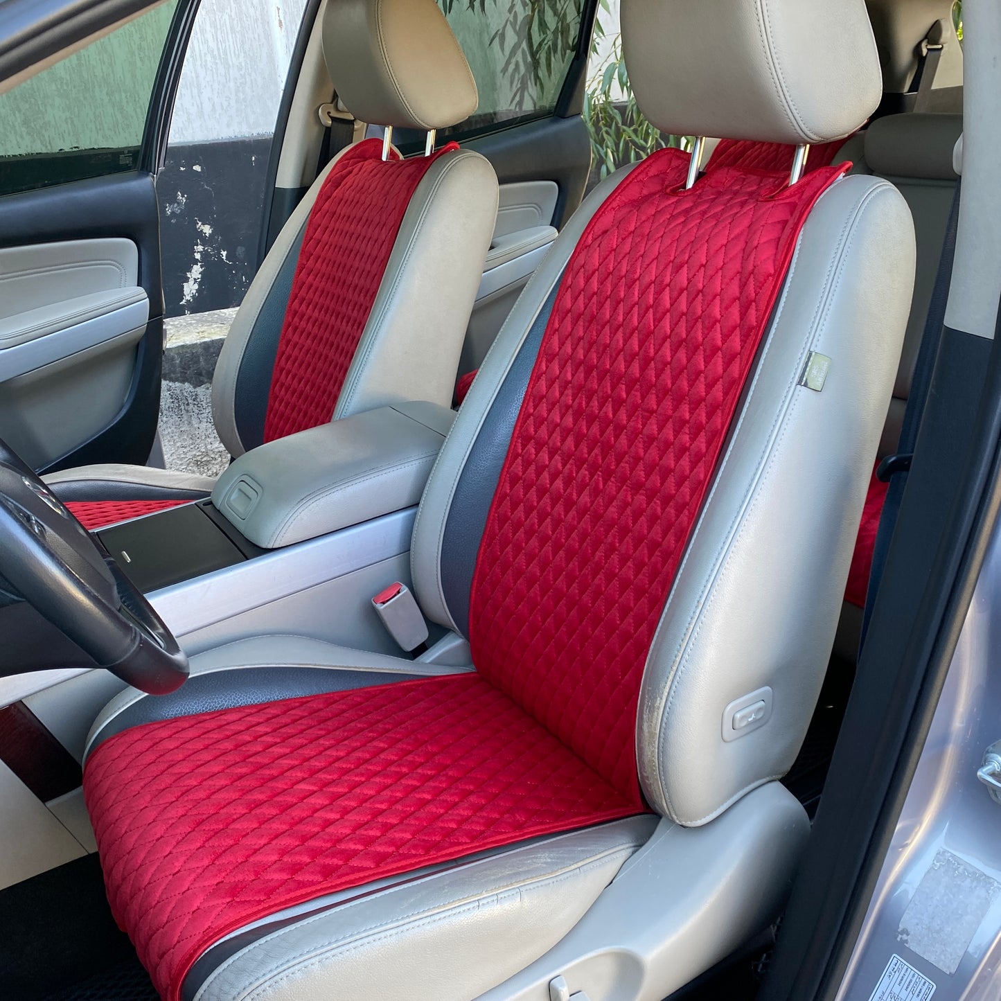 Alcantara car seat covers red