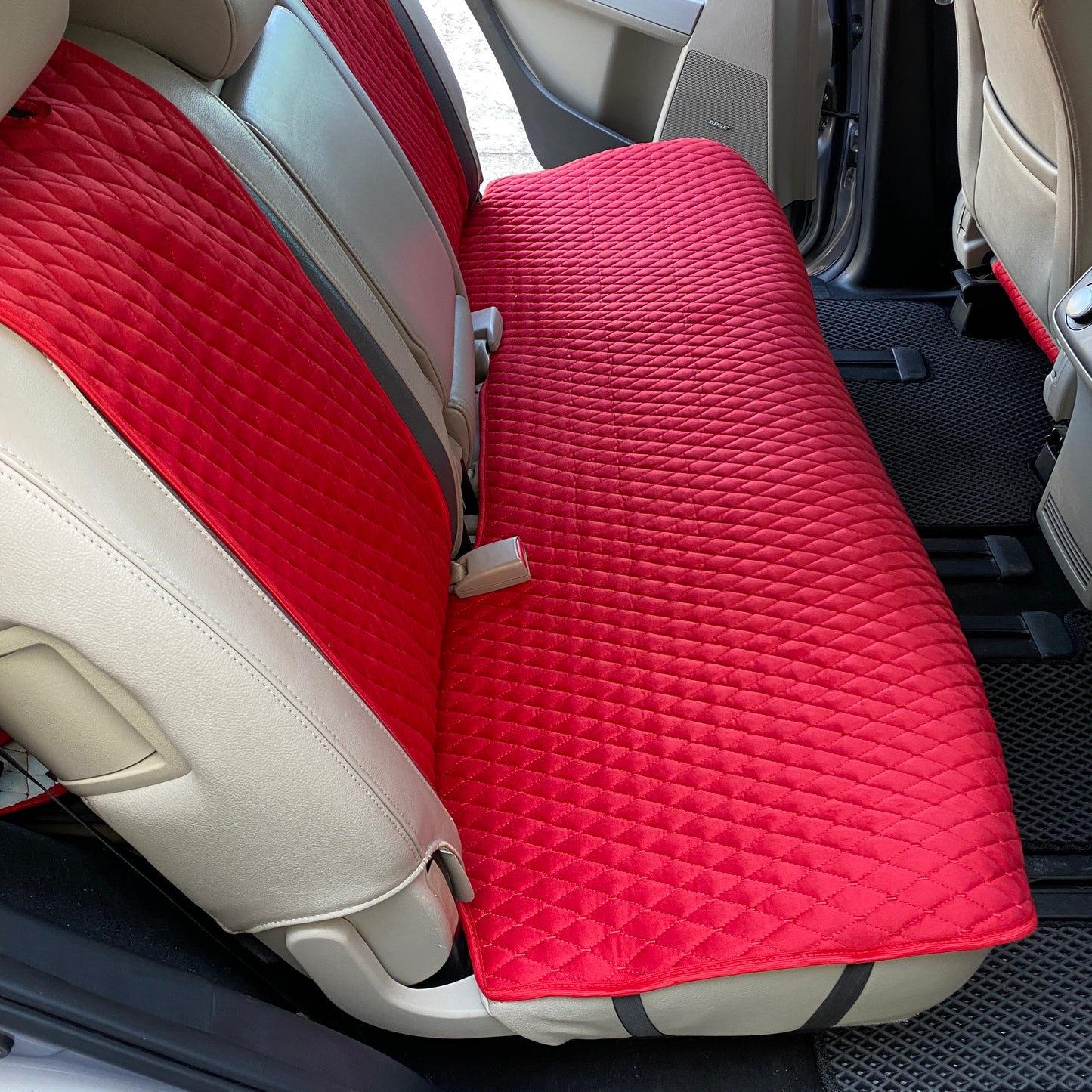 Alcantara car seat covers red