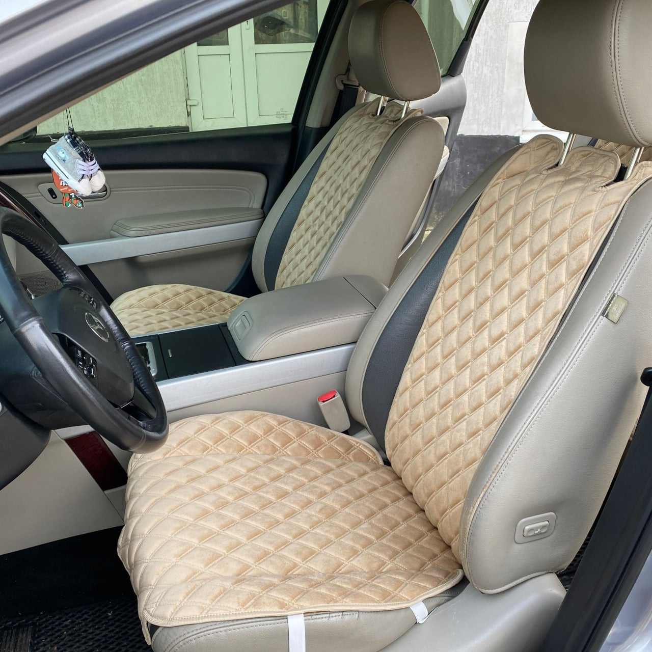 Alcantara car seat covers beige