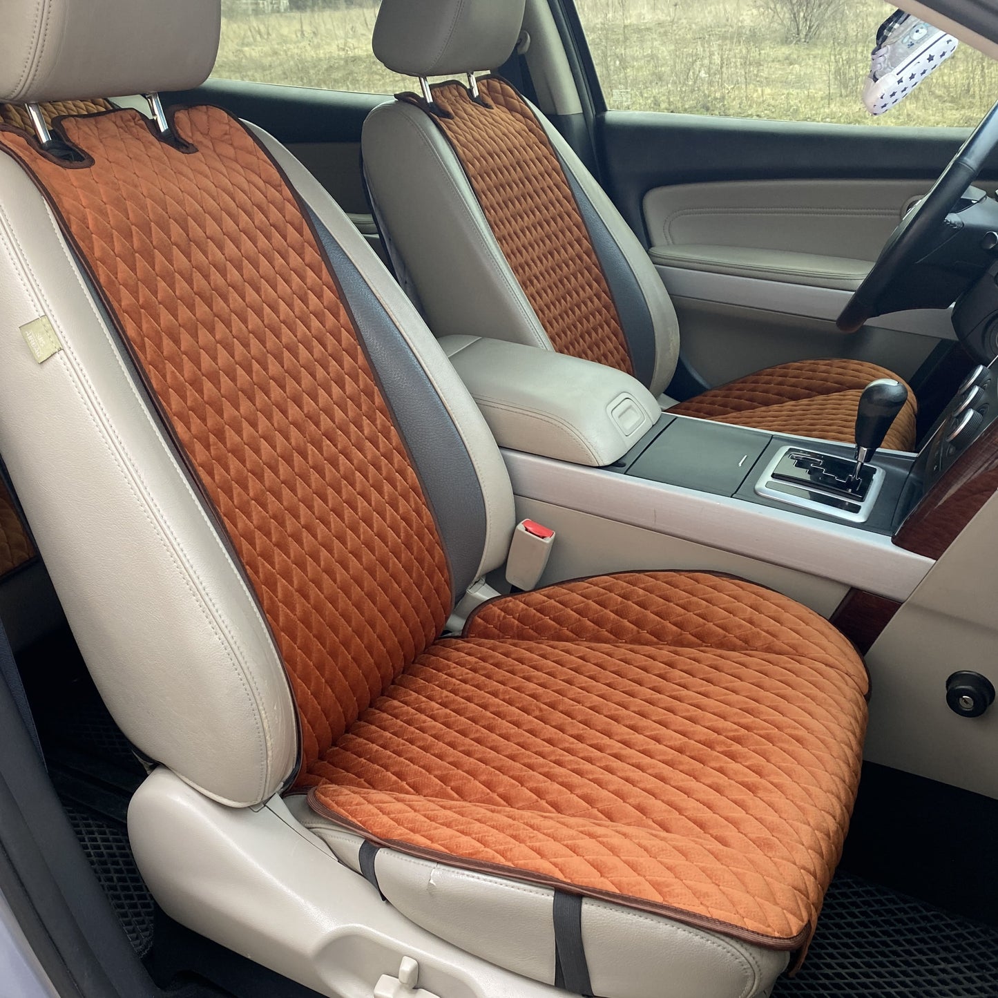 Alcantara car seat covers  orange