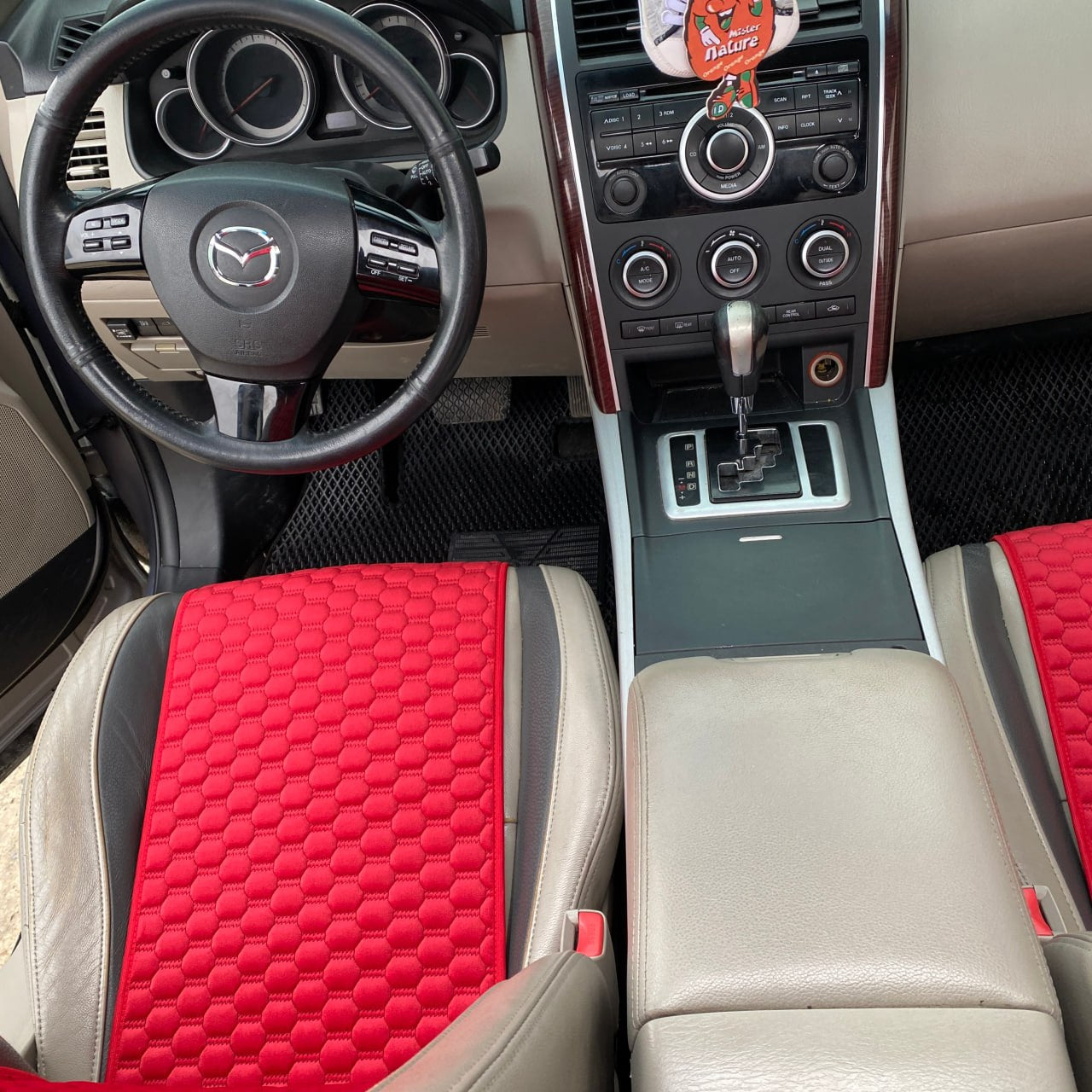 Alcantara car seat covers red honey