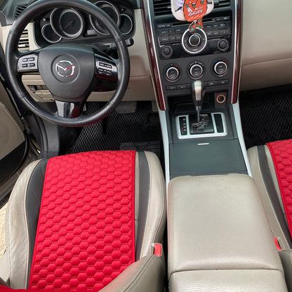 Alcantara car seat covers red honey