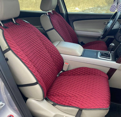 Alcantara car seat covers burgundy