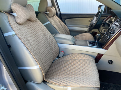 Alcantara car seat covers  dark beige diamond