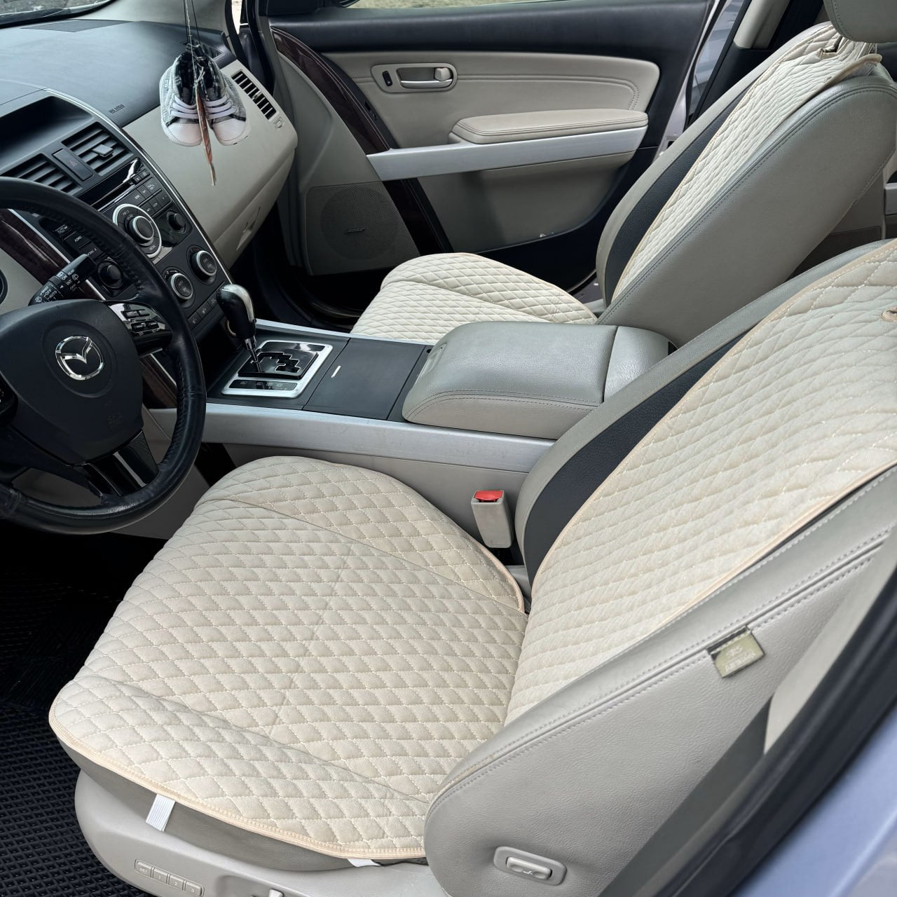 Alcantara car seat covers Ivory