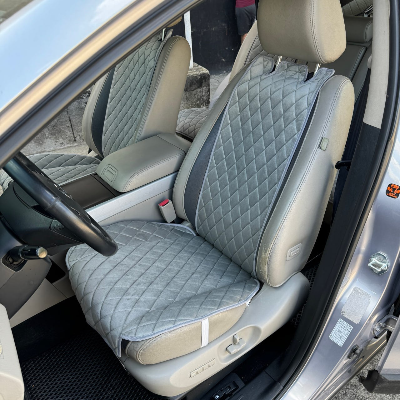 Alcantara car seat covers  light gray