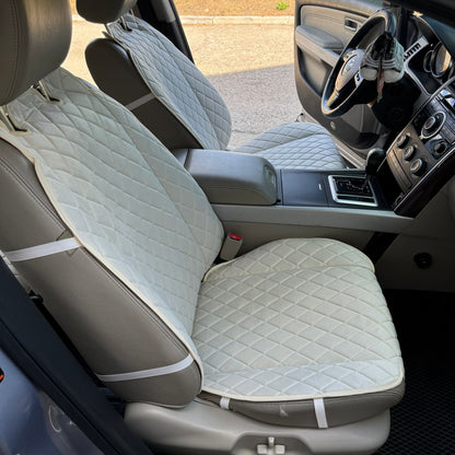 Alcantara car seat covers white