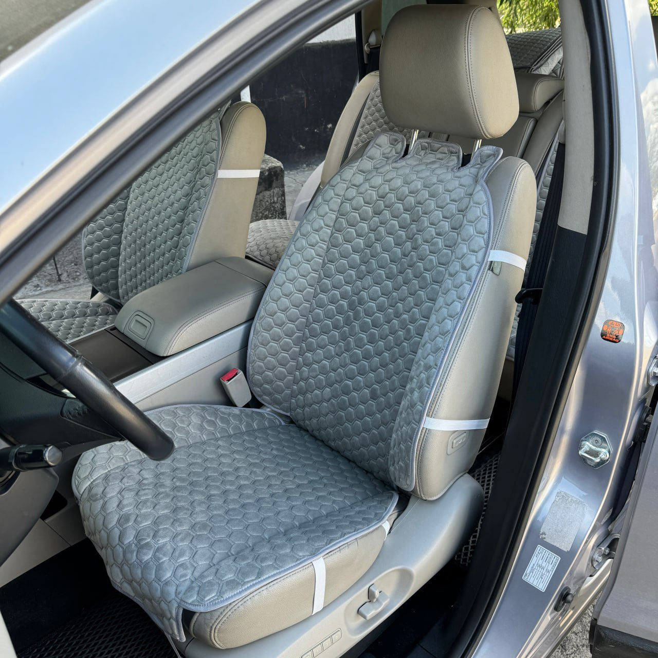 Alcantara car seat covers  light gray honey