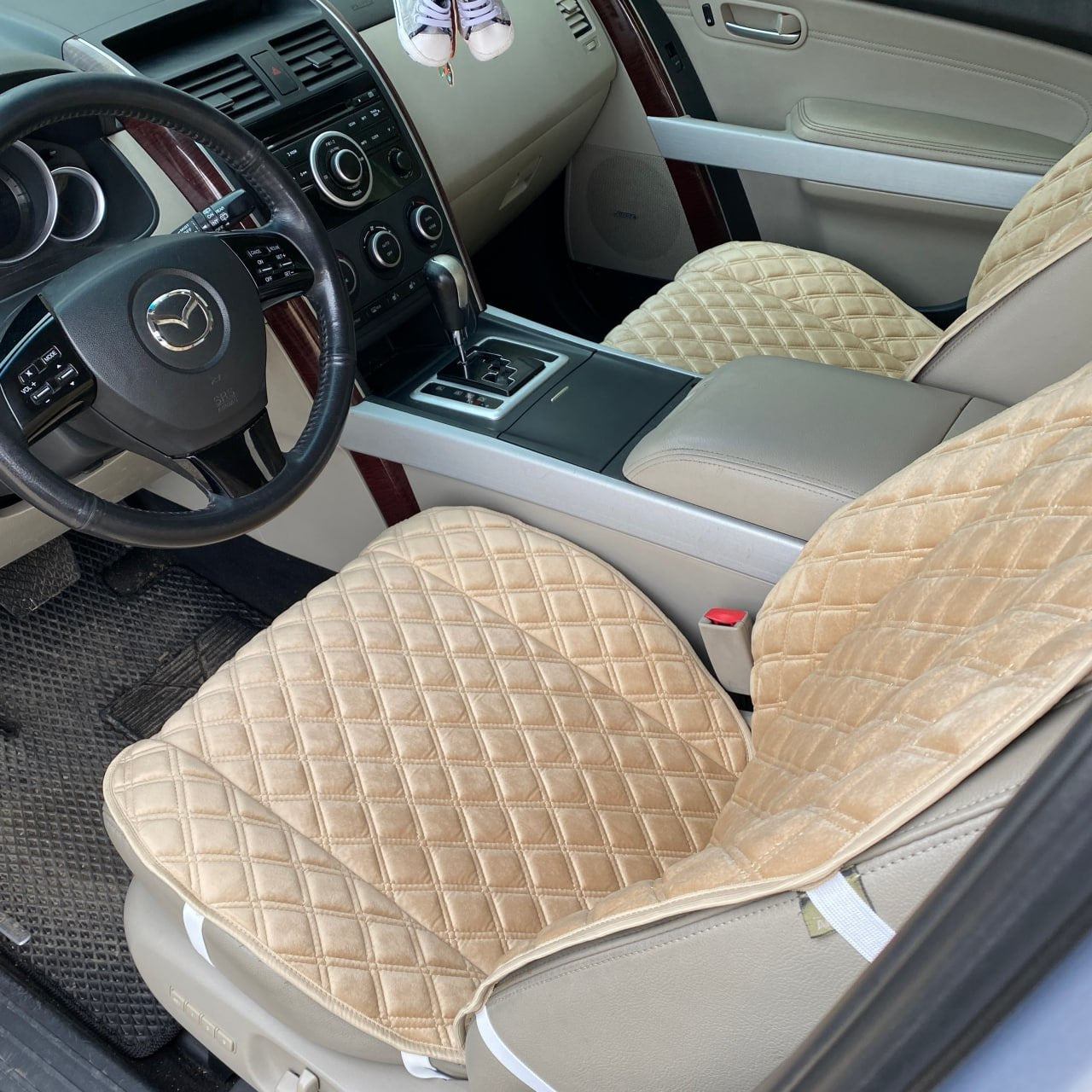 Alcantara car seat covers beige