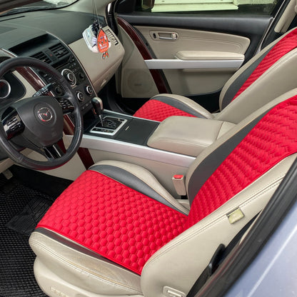 Alcantara car seat covers red honey