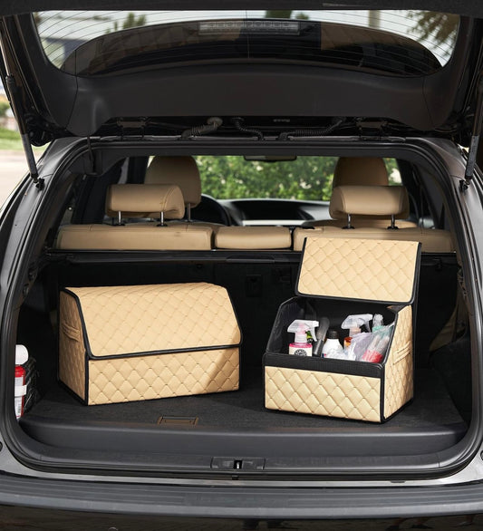 Car trunk leather organizer