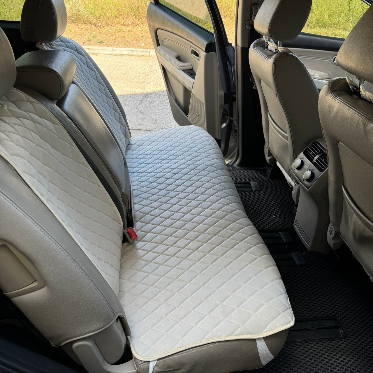 Alcantara car seat covers white