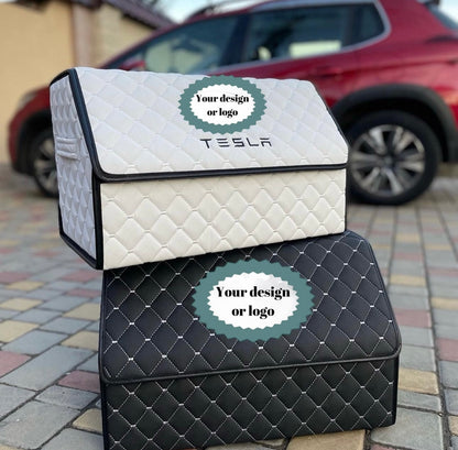 Car trunk leather organizer