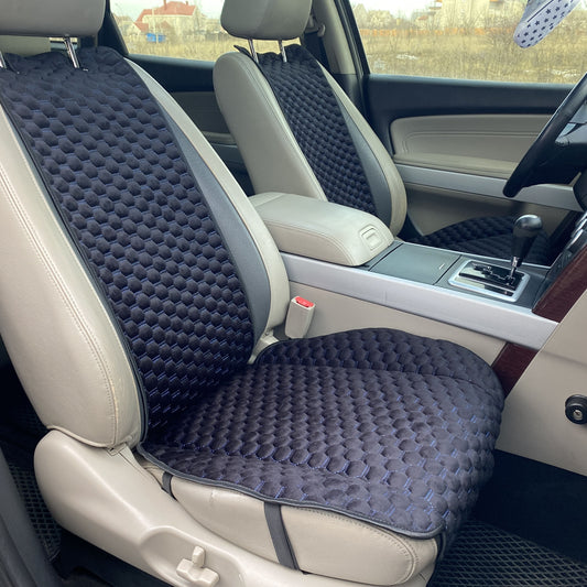 Alcantara car seat covers  black with blue thread honey