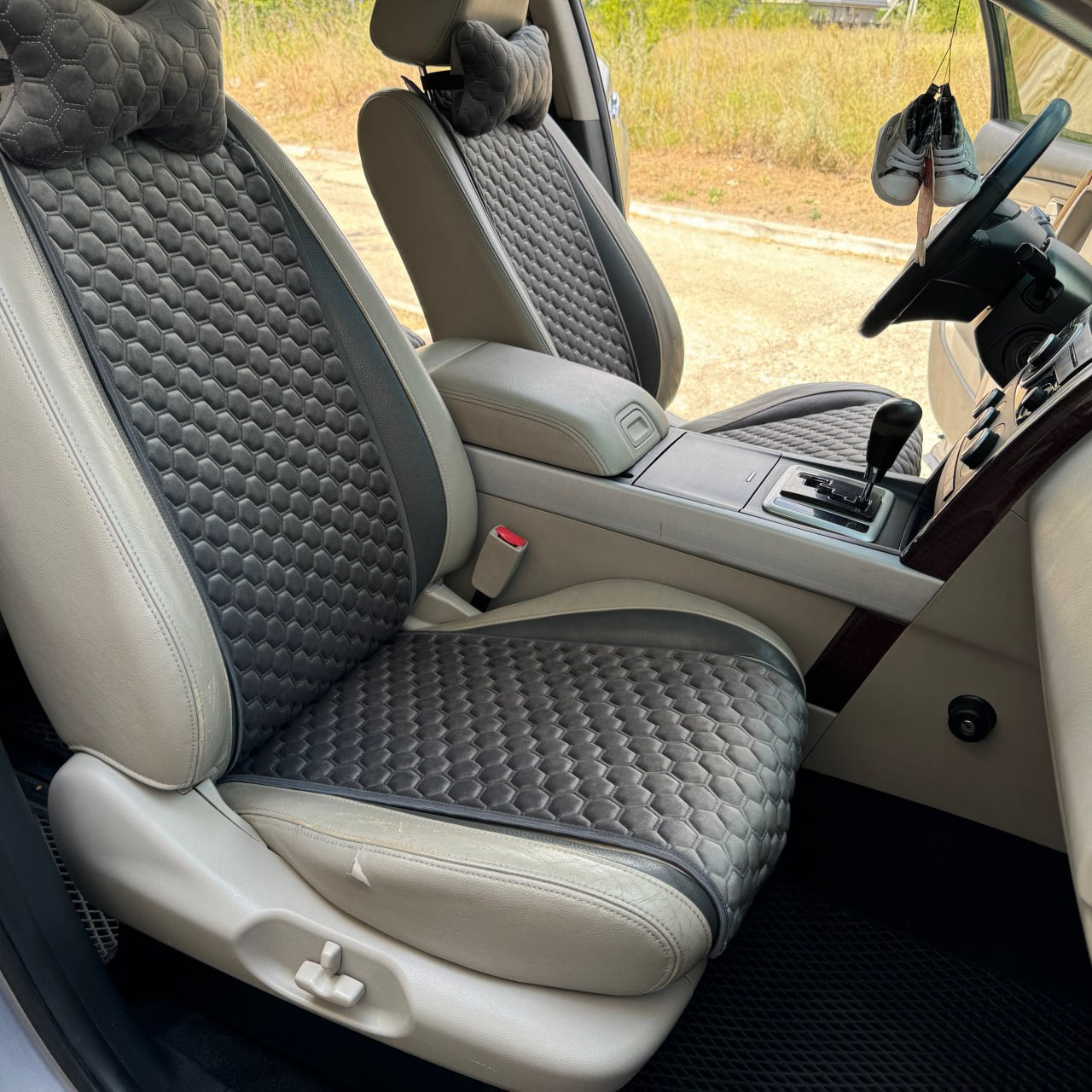 Alcantara car seat covers  gray honey