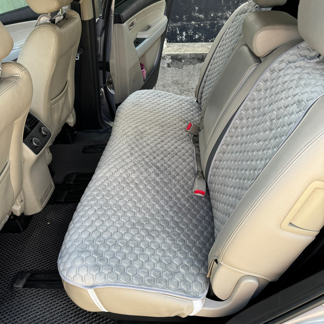 Alcantara car seat covers  light gray honey