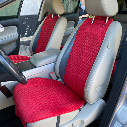 Alcantara car seat covers red