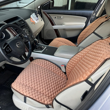 Alcantara car seat covers light brown honey