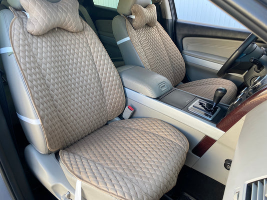 Alcantara car seat covers  dark beige diamond