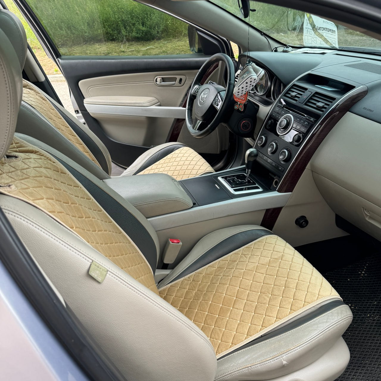 Alcantara car seat covers dark Beige