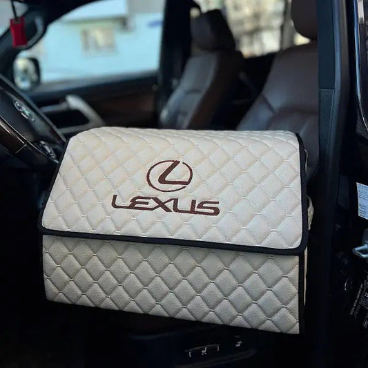 Car trunk leather organizer