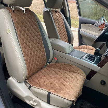 Alcantara car seat covers light brown diamond