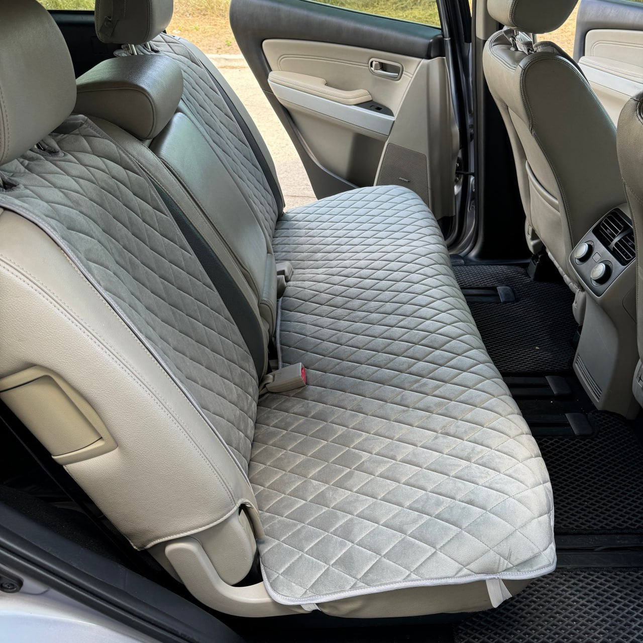 Alcantara car seat covers  light gray