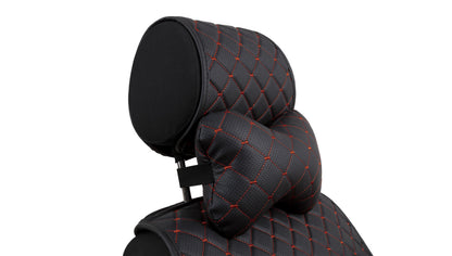 Car headrest neck pillows black with blue thread