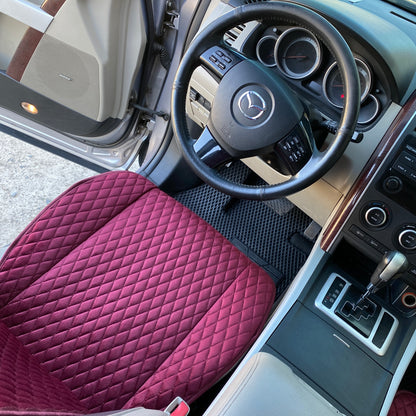 Alcantara car seat covers burgundy