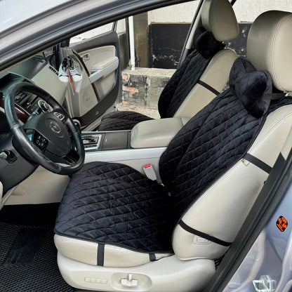 Alcantara car seat covers black