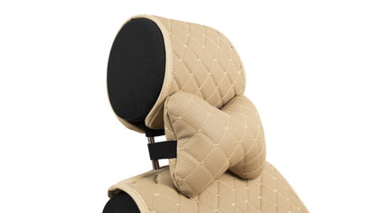 Car headrest neck pillows black with blue thread