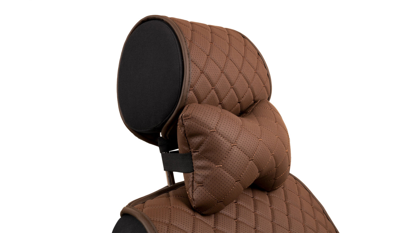 Car headrest neck pillows black with blue thread