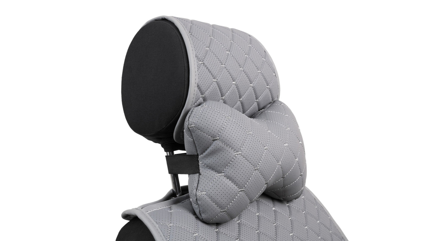 Car headrest neck pillows black with blue thread