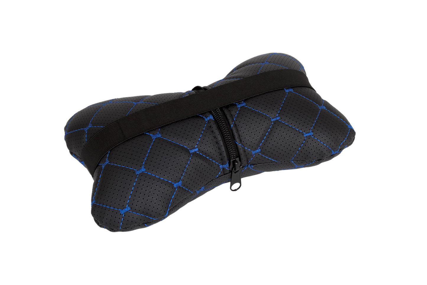 Car headrest neck pillows black with blue thread