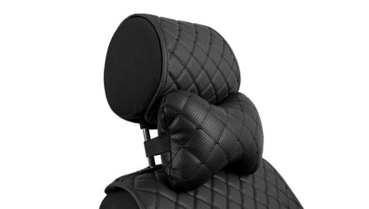 Car headrest neck pillows black with blue thread