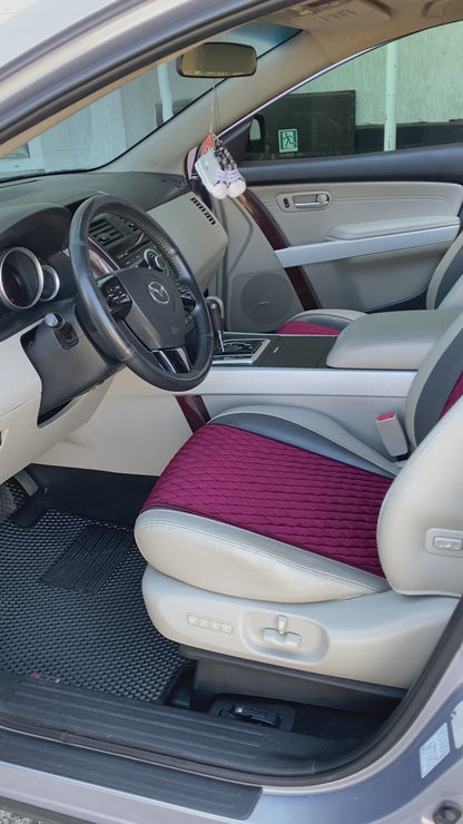 Alcantara car seat covers burgundy