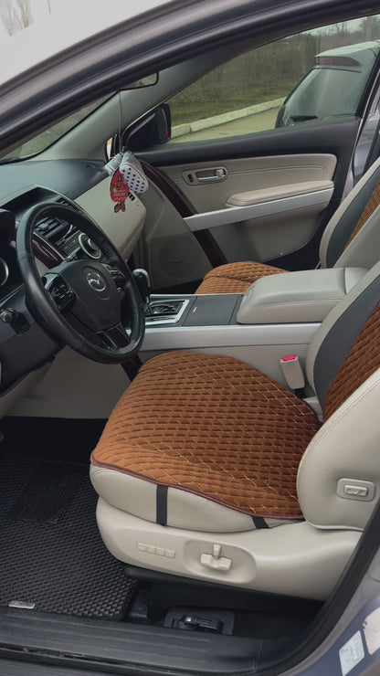 Alcantara car seat covers brown